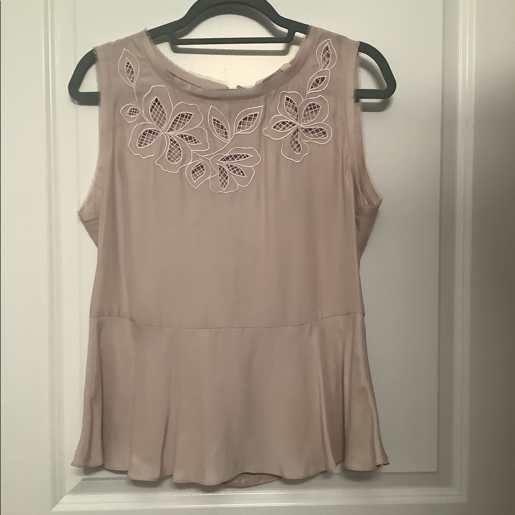 Rebecca Taylor Blush Fit And Flare Silk Top. New